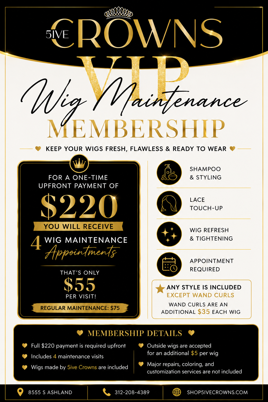 VIP Wig Maintenance Membership